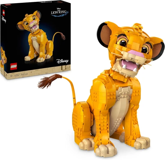ǀ Disney Simba, Le Jeune Roi Lion, Set de Construction pour Adultes, Figurine d’Animal Collector, Activité Relaxante et Créative, Cadeau Nostalgique pour Les Fans du Dessin Animé 43247