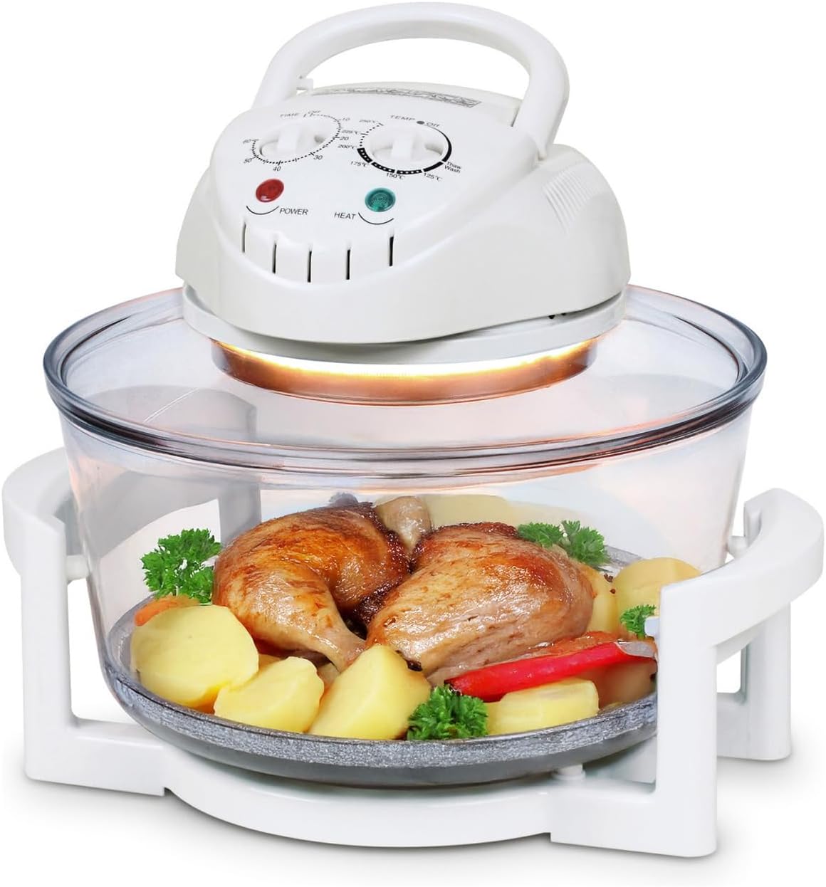 TZS First Austria Four halogène, 12-17L, Four à convection avec poignée 1400W, Minuteur 60, 240V, Blanc, Four combiné grill et thermostat 0-250°C