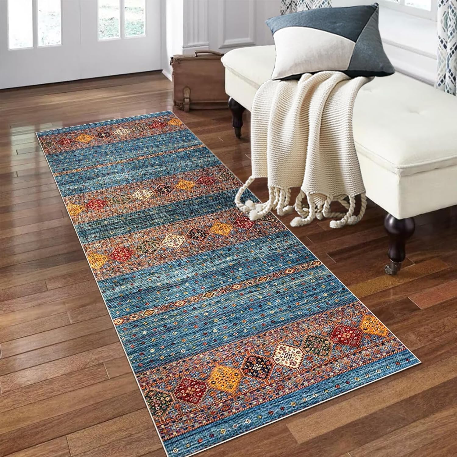 Flur Tapis de couloir moderne lavable, élégant et pratique, pour entrée, cuisine, chambre à coucher, salon, durable et facile à nettoyer, idéal pour les zones à forte circulation - 40 x 60 cm R594 90 x 240 cm