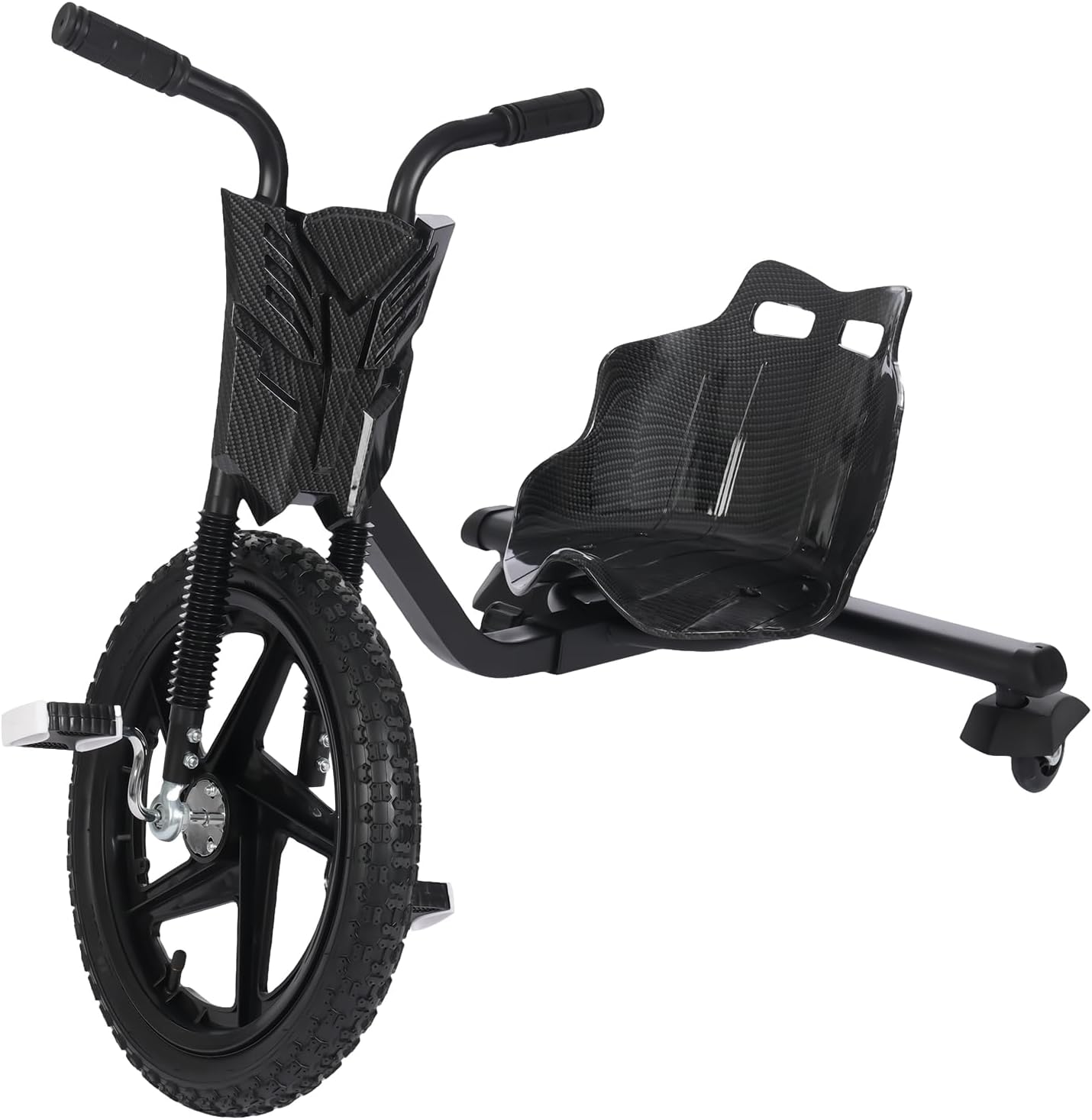 Soudesileim Kart à pédale, 40 cm, véhicule à pédale, avec roue arrière éclairée, roue universelle à 360°, longueur réglable, centre de gravité stable, pour enfants de 130 à 160 cm, noir