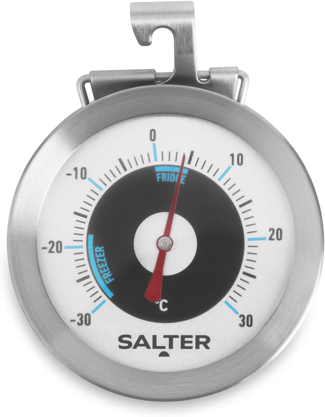 , Thermomètre Analogique de Réfrigérateur & Congélateur, Thermomètre Frigo & Congélation, -30°C à +30°C, Capteur Bimétallique de Température Précise, Avec Crochet de Suspension, Acier Inoxydable Thermomètre pour réfrigérateur/congélateur
