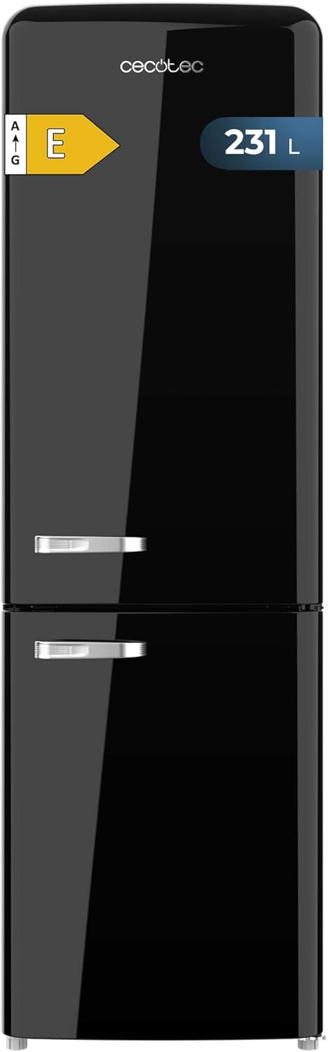Refrigerateur Congelateur Combiné Bolero CoolMarket Combi Origin 231 NF Black E - Réfrigérateur 231L, noir rétro, No Frost, Multi Air Flow, Fast Cooling, classe E Noir Capacité 231L