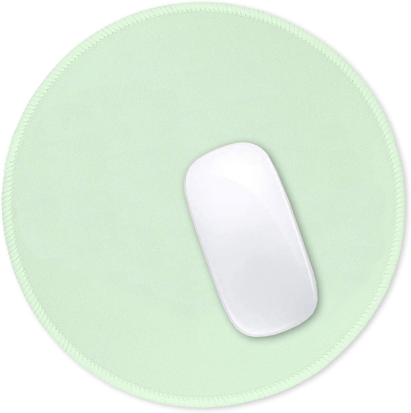 Hsurbtra Tapis de Souris Rond texturé de qualité supérieure - 21 x 21 cm - Vert Clair- Bords Cousus - Antidérapant - Imperméable - en Caoutchouc - Joli Tapis de Souris pour Le Bureau, la Maison Lac vert