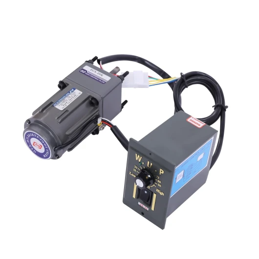 Moteur électrique industriel 220 V - Régulateur de vitesse (20 K) - 0-68 tr/min - Silencieux - Avec instructions et régulateur (français non garanti)