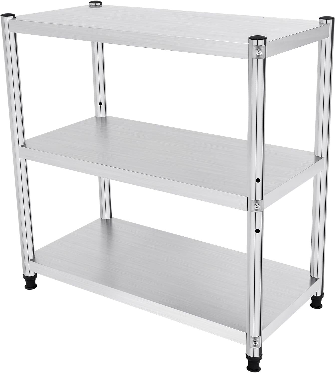 GAOUSD 3 Niveaux Étagère de Cuisine,Etagère Rangement Acier Inoxydable,Etagere INOX Cuisine Professionnel,80x80x40cm Structure à Trois, Présentoir Multifonctionnel