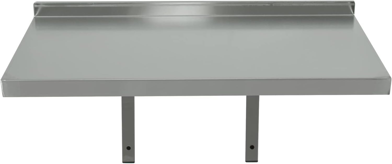 Étagère Murale INOX Tablette Flottante Fixes Rangement Cuisine Etagère Décorative pour Chambre, Salon, Restaurant, Couloir (80 x 30 cm)