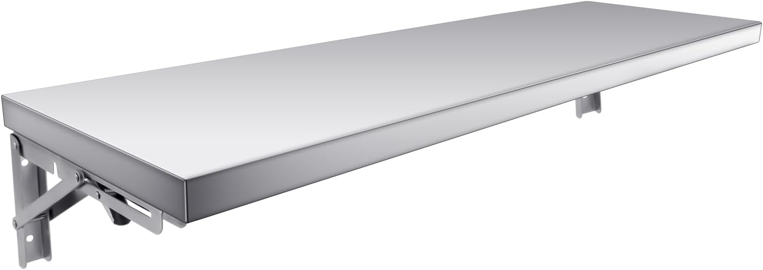 Étagère Murale en Acier Inoxydable - Étagère Murale Pliable - Étagère de Cuisine Commerciale - Camion Alimentaire, Restaurant, Garage, buanderie, buanderie, Linge - Table Pliante (40 cm) 40cm