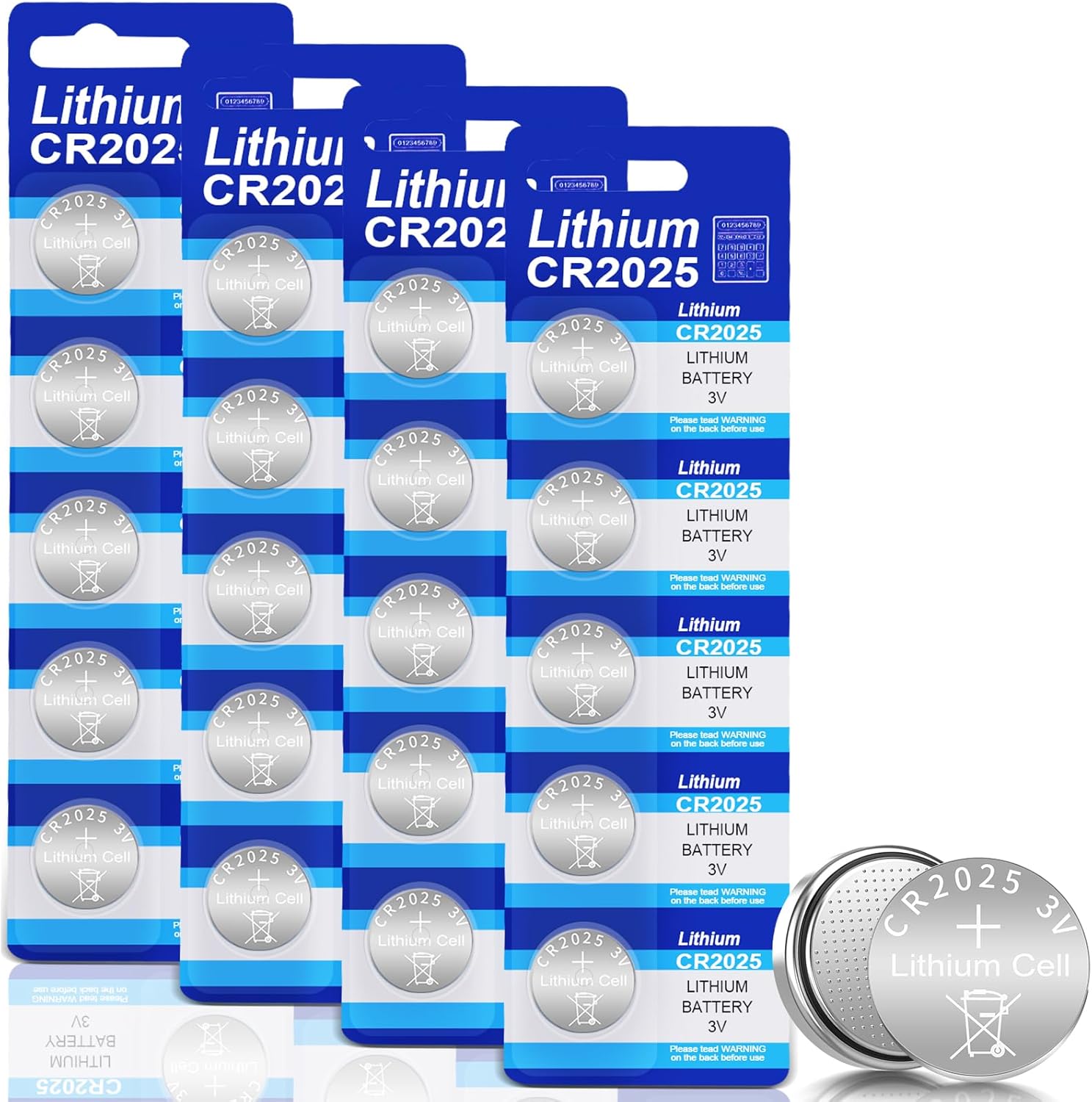 Pile CR2025, Lot de 20 Piles CR 2025 Lithium 3V Pile 2025 pour clés électroniques, Montres de Sport, Lunettes 3D,Voitures-Jouets, calculatrices, balances électroniques, télécommandes de télévision