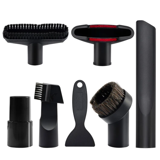 7 Pièces Embout Aspirateur Universel 32-35mm - Accessoires pour Aspirateurs Kärcher, Rowenta - Brosse pour Meubles, Suceur Voiture, Nettoyage Poils d'Animaux et Interieur Auto