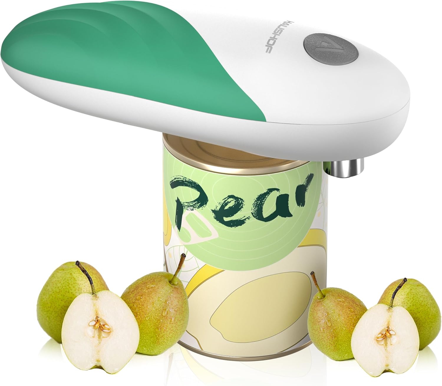 Ouvre-Boîte Electrique à Bord Lisse One Touch, Ouvre-Bocal Automatique Avec Fonction Démarrage & Arrêt Automatique à Simple Touche, Gadget de Cuisine avec 4 Piles pour les Cuisiniers-Vert