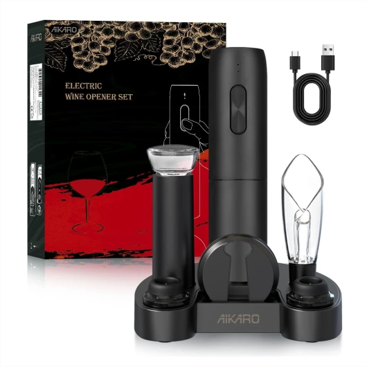 AIKARO Tire-bouchon électronique automatique rechargeable (lot C) Set C