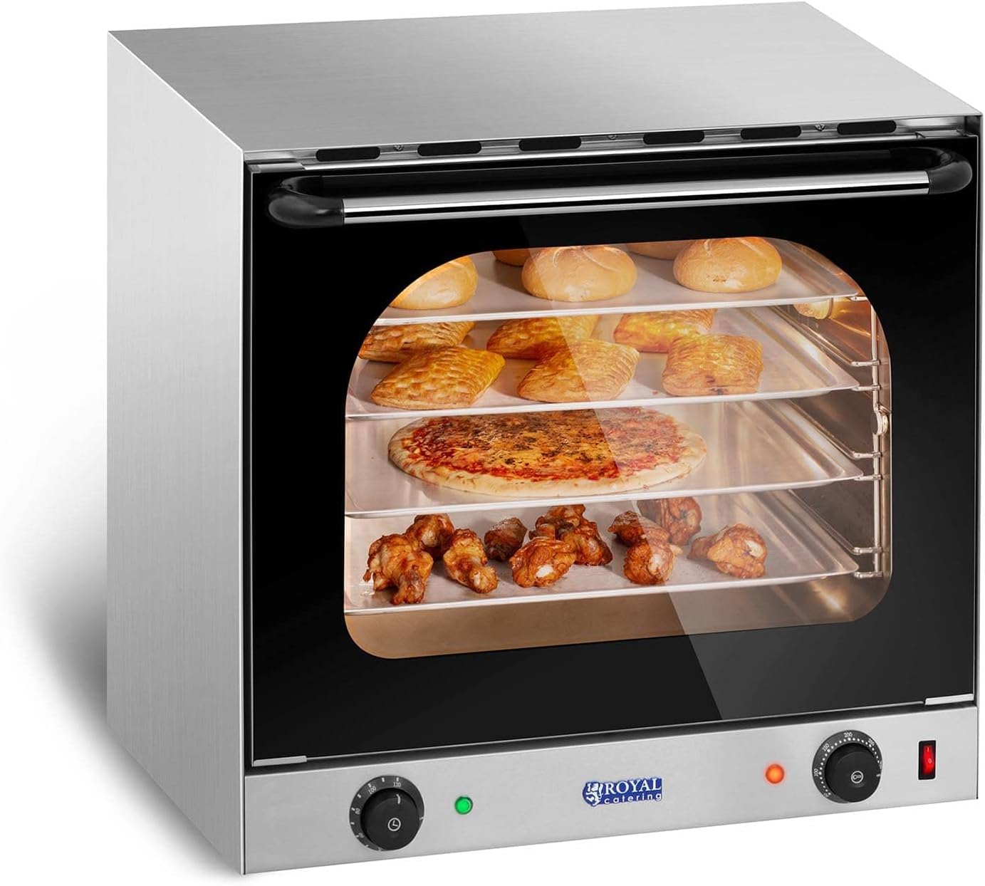 Four À Convection Professionnel Combiné Vapeur Chaleur Tournante Électrique RCCO-2.0 (2 400 W, Minuterie, 4 Plaques)