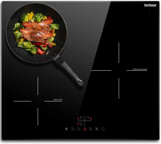 Plaque Induction 3 Feux Encastrable, Plaque à Induction 60 cm, Table de Cuisson Electrique avec Commande Tactile, Minuteur, Verrouillage d'enfant, 5200W, sans Prise