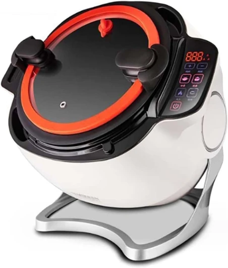 Machine à Sauter Entièrement Automatique 6L, Machine De Cuisson Multifonctionnelle Au Wok, Machine à Riz Frit Automatique, Démarrage Intelligent En Un Clic, Rotation à 360 °