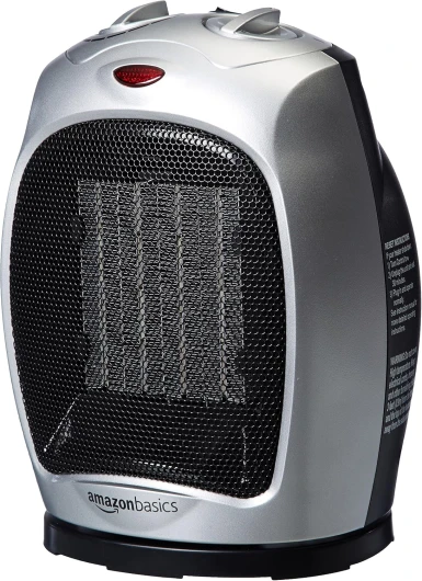 Radiateur soufflant et pivotant en céramique avec thermostat réglable 1800 W, Argenté Argenté Oscillating