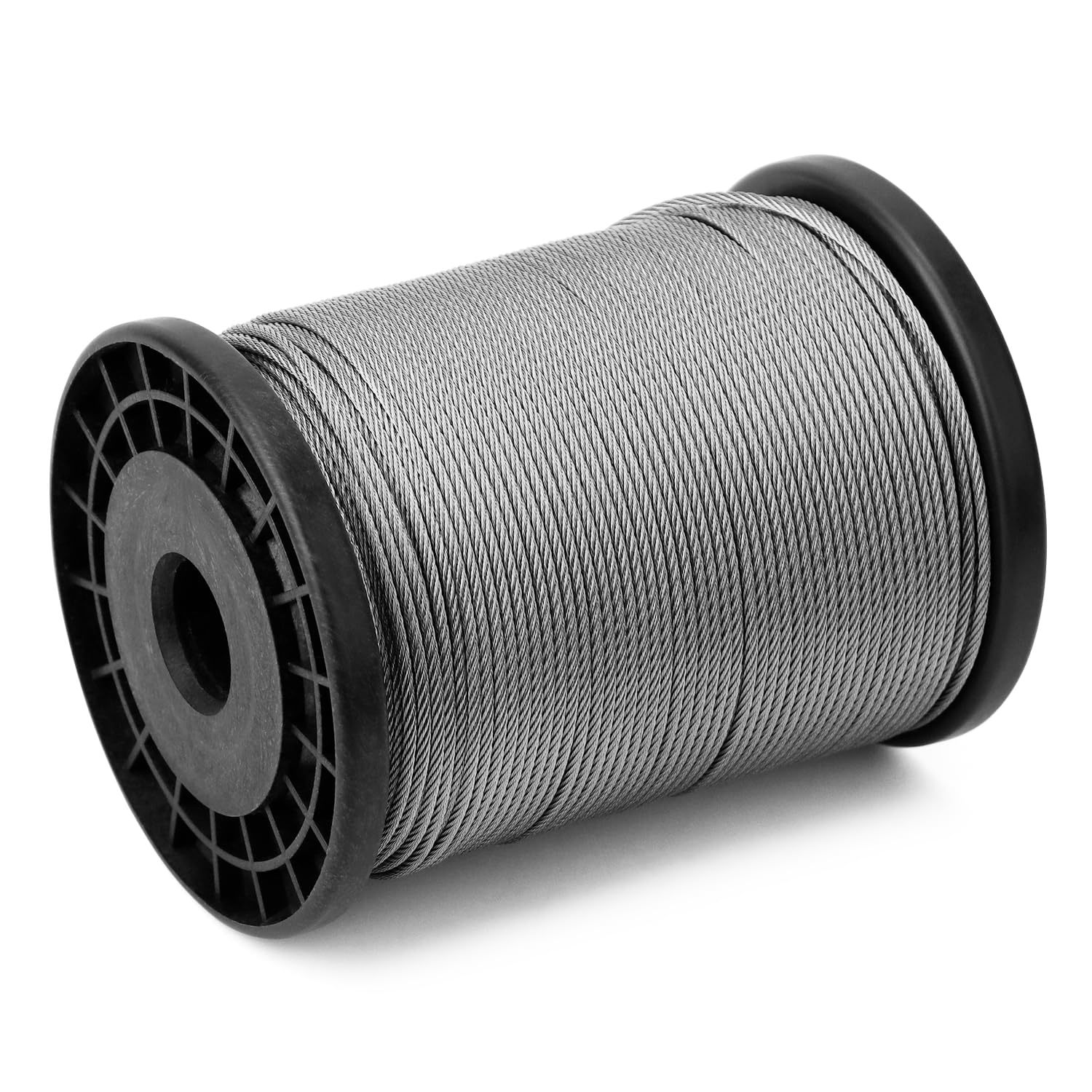 QWORK® Câble inox de 2 mm x 100 m - Acier inoxydable 316-7x7 torons - 160 kg de résistance - Parfait pour l'extérieur