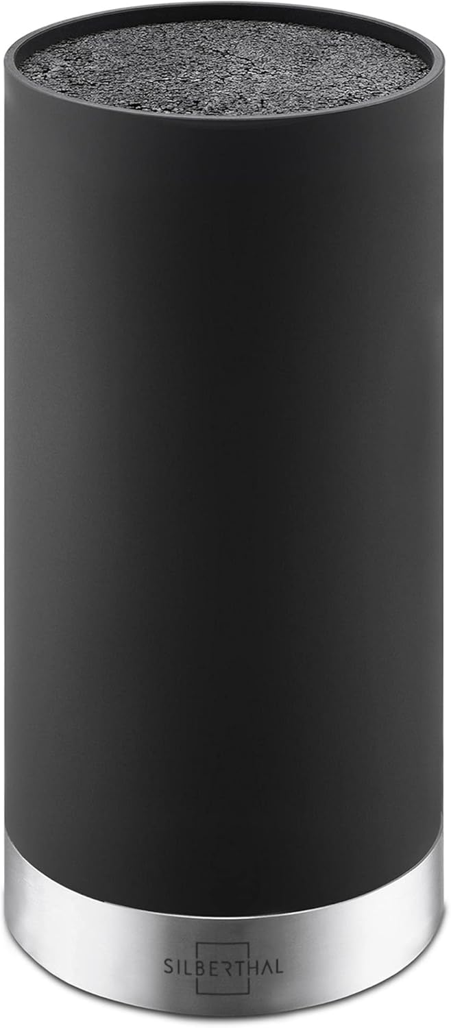 Bloc Couteau Universel Vide Noir Et Acier Inoxydable - Support à Couteaux De Cuisine Stable Avec Inserts De Protection - 7 à 10 Couteaux