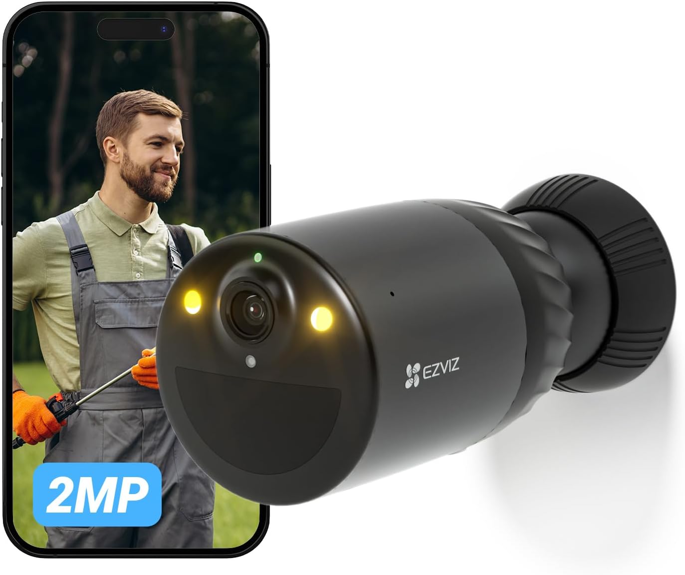 BC1C Caméra Surveillance WiFi Extérieure sans Fil 1080P, Autonomie de 210j, Camera avec Batteries 7800mAh, Détection de Personne, Vision Nocturne en Couleur, Audio Bidirectionnel, IP66 Etanche BC1C 2MP