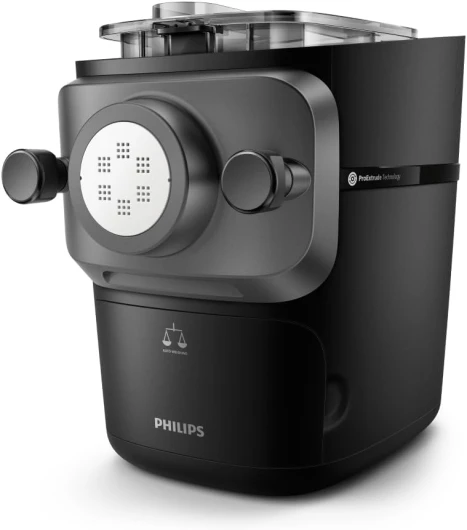 Philips Série 7000 Machine à Pâtes, Technologie ProExtrude, Pesée Automatique, 8 Disques de Forme, Pâte Parfaite, Nettoyage Facile, Jusqu'à 8 Portions, Noir (HR2665/93) Noir Pesée Automatique