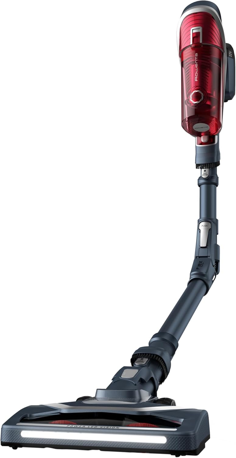 X-FORCE FLEX 8.60 Aspirateur balai sans fil, Anti-allergie, Animal Care, Dépoussiérage efficace, Jusqu'à 45 min d’autonomie, Technologie Flex, Tête aspiration Power LED RH9678WO 3 accessoires dont electro brosse (poils animaux)