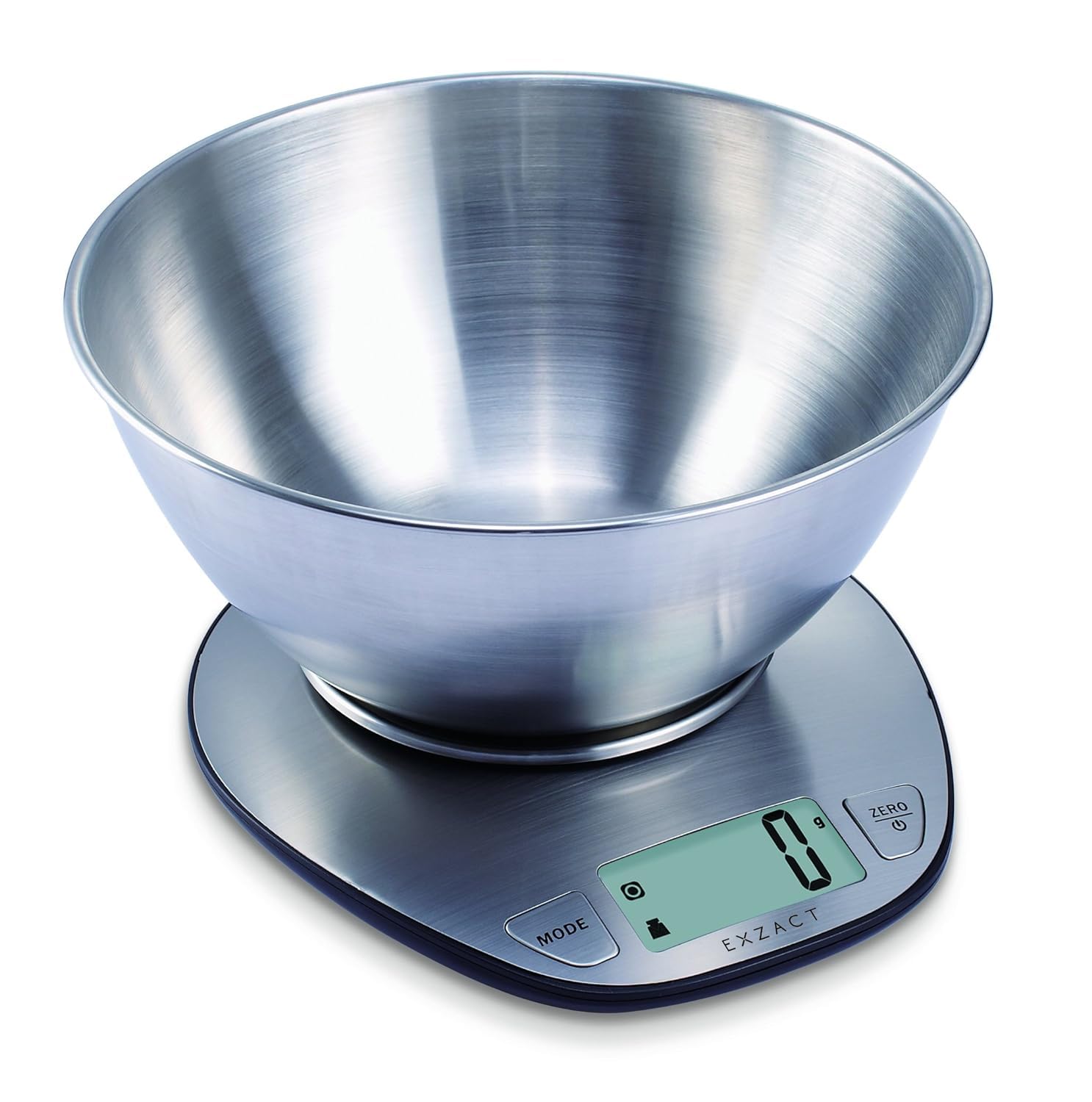 Balance de Cuisine Électronique Multifonctionnelle Précise avec Grand Écran Numérique et Bol à Mélanger en Inox - Max 5 kg (EX4350)