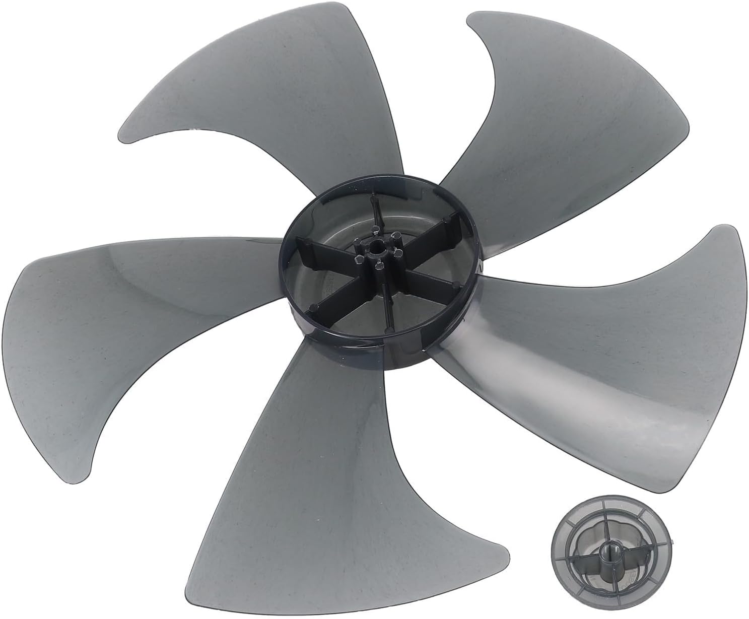 Pale de ventilateur de rechange de 35,6 cm avec cache-écrou, pour ventilateurs sur pied et de bureau, design léger et silencieux (noir transparent)