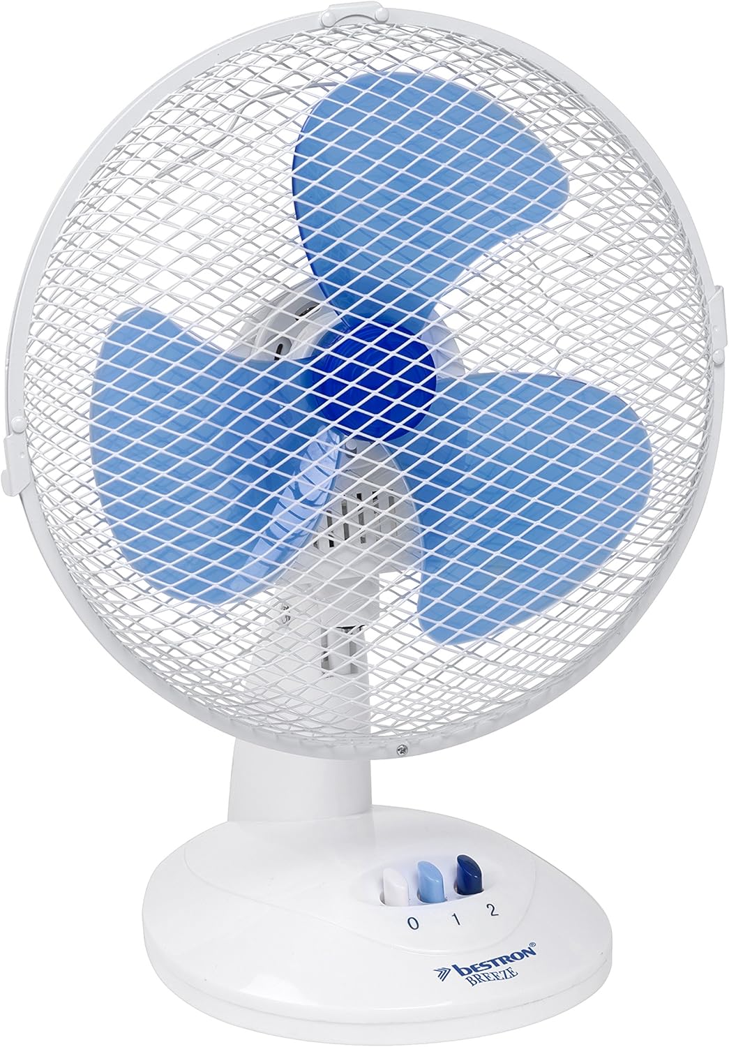 Ventilateur de table mobile Ø 27cm, Petit ventilateur avec 2 niveaux de vitesse & fonction oscillation 75°, Hauteur : 29 cm, 30 Watts, DDF27W, Couleur: blanc ⌀27cm Blanc
