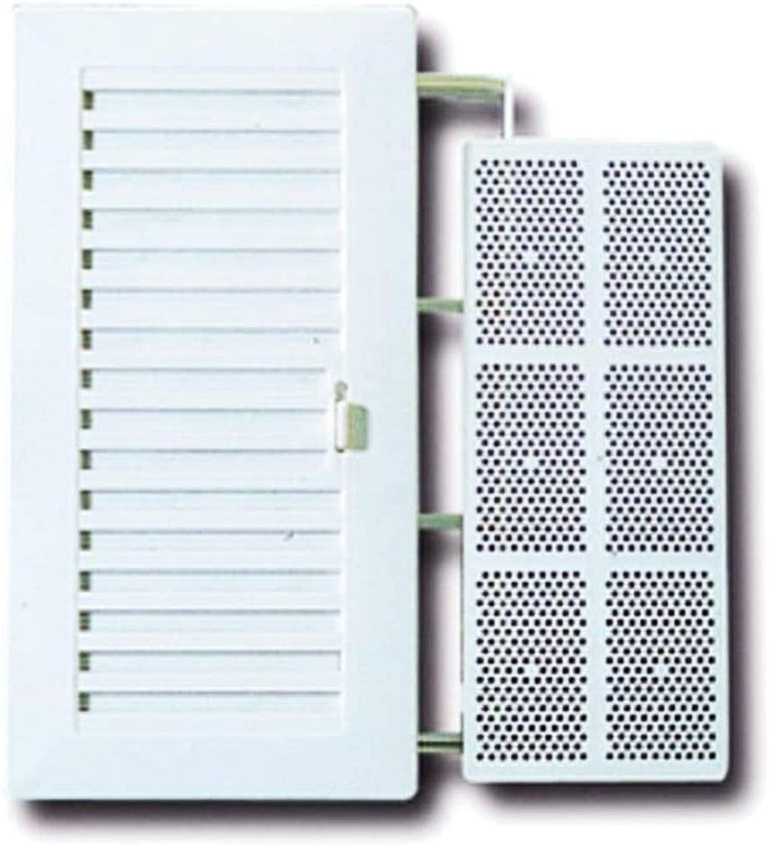 BricoLoco Grille de ventilation rectangulaire en plastique Shunt avec fermeture réglable et moustiquaire, spécial salle de bain et cuisine (1)