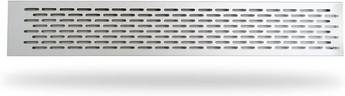 Grille d'aération pour réfrigérateur - Idéal pour la ventilation des fumées, des vapeurs ou des gaz - 450 mm - Grille en aluminium - Couleur argent mat - Harte