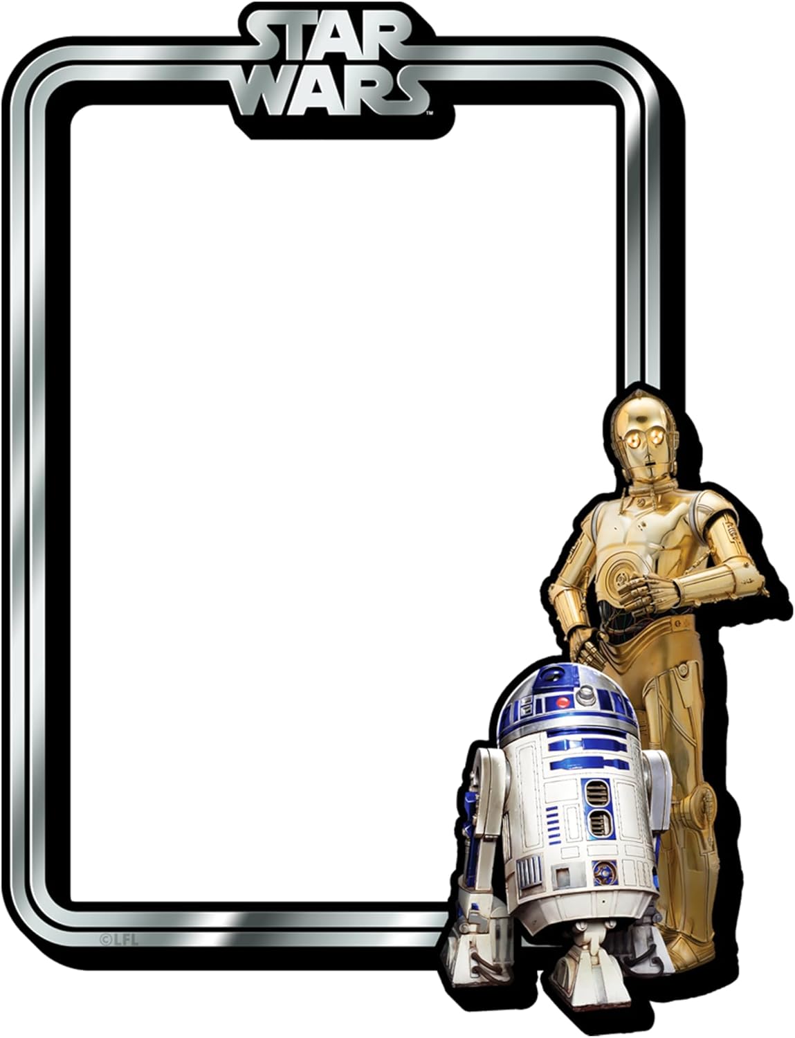 AQUARIUS Star Wars C3PO & R2D2 Aimant de réfrigérateur Star Wars Grand Cadre Fantaisie pour réfrigérateur, casier, Tableau Blanc, Salle de Jeux – Produit sous Licence Officielle 14,6 x 12,1 cm