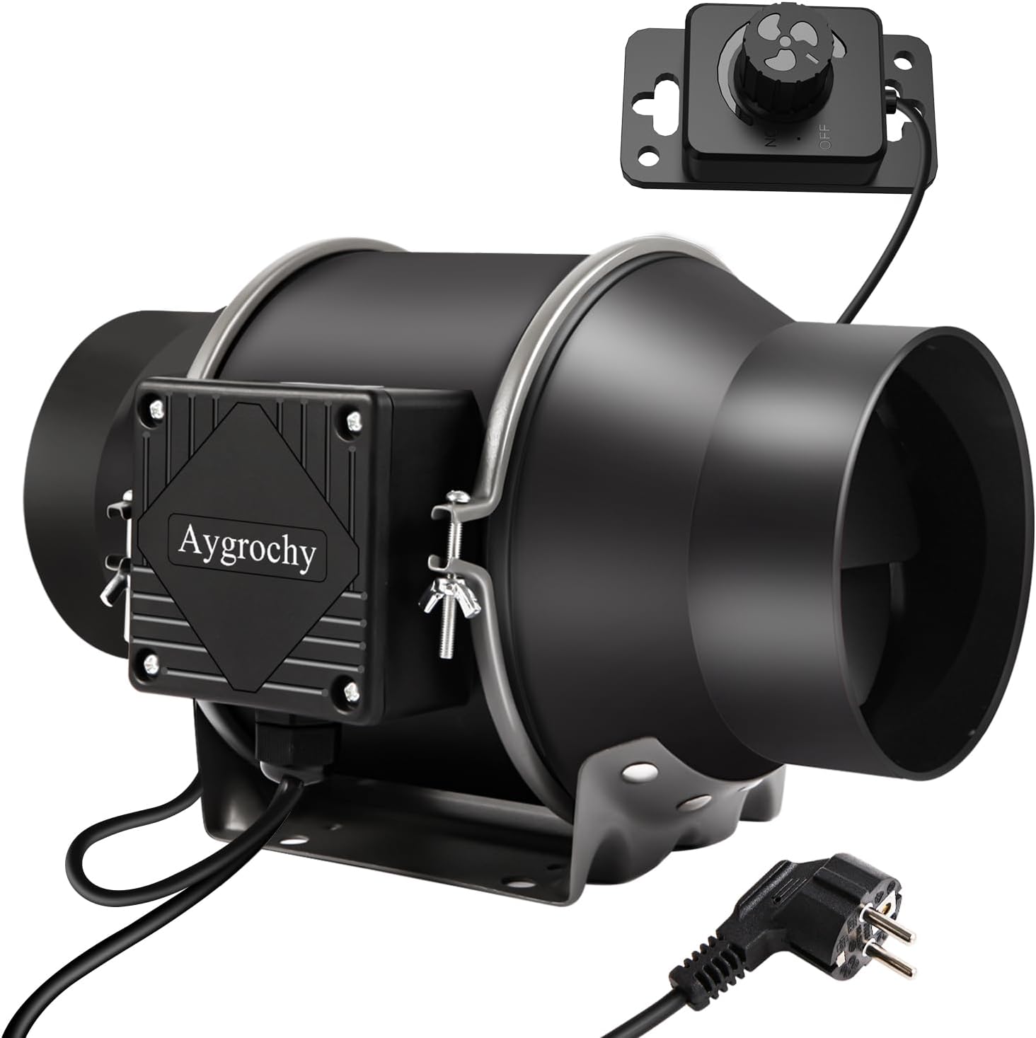 150mm Extracteur d'Air 688m³/h avec Contrôleur de Vitesse Variable, pour chauffage, refroidissement, booster, tentes de culture, culture hydroponique ventilation et ventilateur d'échappement 150mm avec Contrôleur de Vitesse