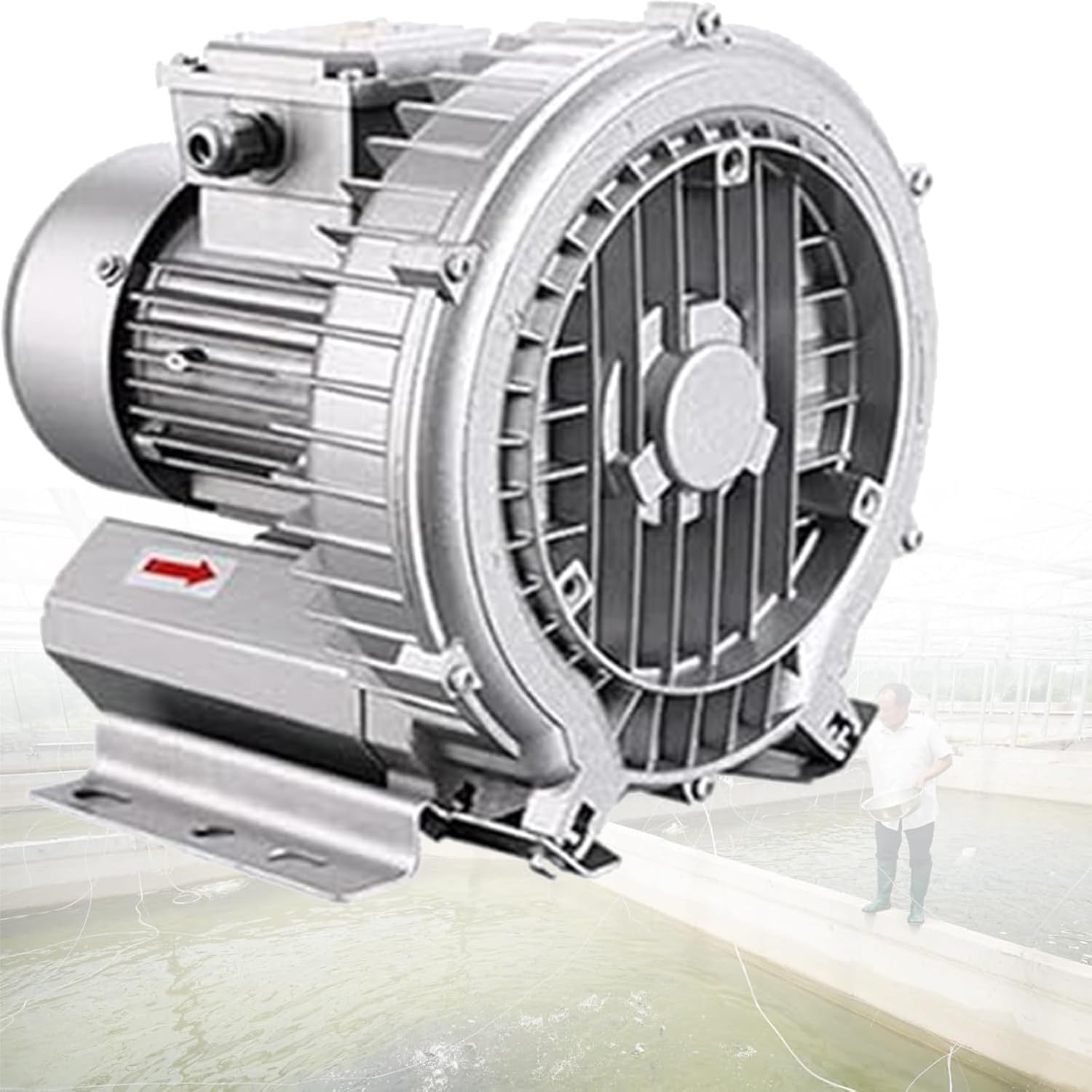 ZYLDDS Souffleur régénératif, Ventilateur à Turbine monophasé 120 W-1 100 W (Type à Grand débit d'air), Ventilateur à Anneau Vortex Haute Pression, Pompe à Vide Industrielle,1100W/1.48HP
