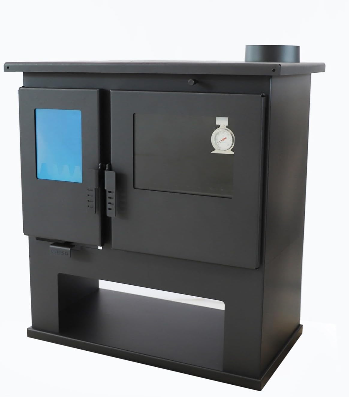 Verso CS Lite Poêle à bois avec four et thermomètre, plaque de cuisson, puissance de chauffage de 7,7 kW, poêle multifonction pour cuisson et chauffage, four à combustion de bois efficace