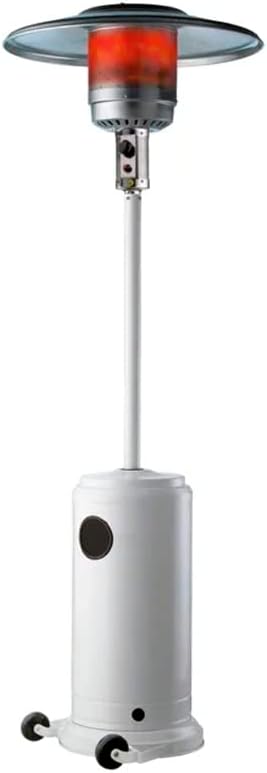 MBH Poêle extérieure pour terrasse d'hôtellerie Chauffage extérieur au gaz butane pour terrasse de bar et restaurant Blanc