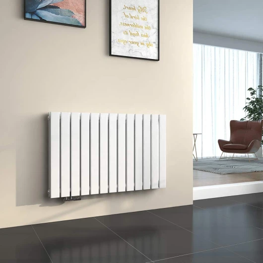 Radiateur à Eau Chaude Mural Chauffage 63 x 100 cm Radiateur Blanc Horizontal en Acier Double Couche 1343W Radiateur Salle de Bain 63x100cm Double couche Blanc