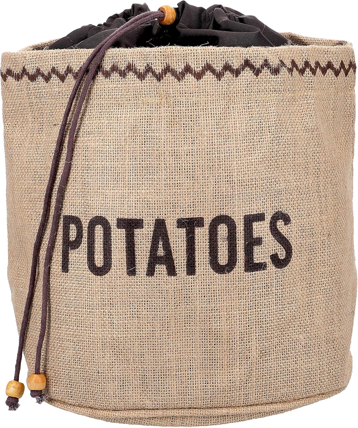 Natural Elements Sac à pommes de terre avec doublure occultante, sac de rangement pour pommes de terre, toile de jute, 24 x 24 cm, marron Potato Simple