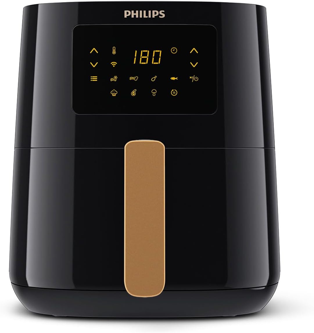 Airfryer L Series 5000, 4.1L (0.8Kg), Air Fryer Multifonctions 13-en-1, Connexion Wifi, 90% de graisse en moins grâce à la technologie Rapid Air, Application de HomeID (HD9255/80) 4.1 litres (2-3 Personnes) Sans fenêtre de cuisson Connecté