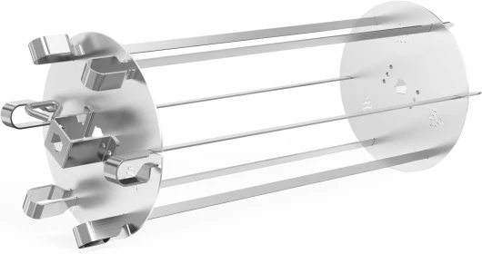Le Système de Brochettes Rotatifs Résistant s'adapte à Tout Gril de Rôtisserie Tournebroche pour Barbecue, Acier Inoxydable, avec 6 Brochettes 41cm Longues, Ø16cm