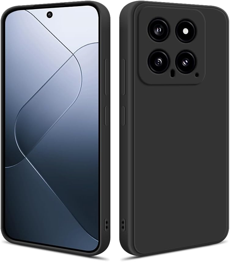 HSP Coque pour Xiaomi 14 [Anti-poussière] étui de Protection en Silicone TPU Premium - Résistant aux Chocs - Protecteur d'écran et de caméra - Housse Ajustement Parfait Mat - Noir Xiaomi 14 Noir