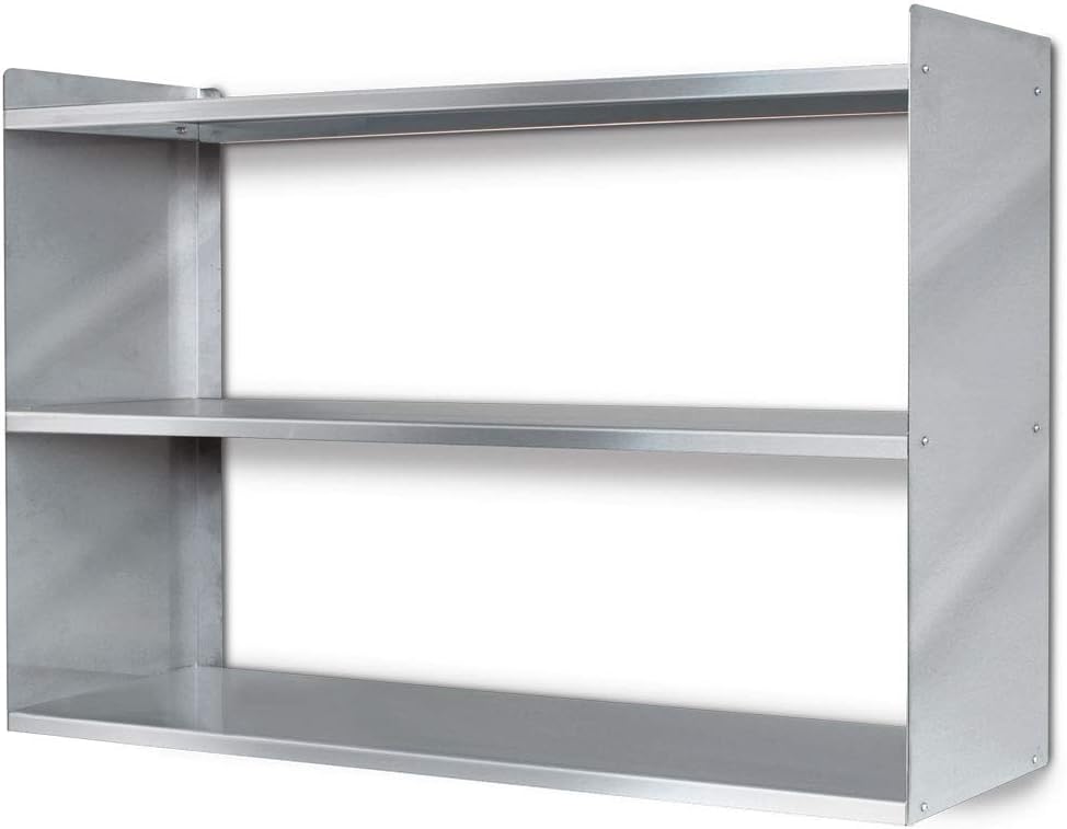 BRB Étagère murale en acier inoxydable, 700 x 250 x 650 mm, 3 étagères, argentée