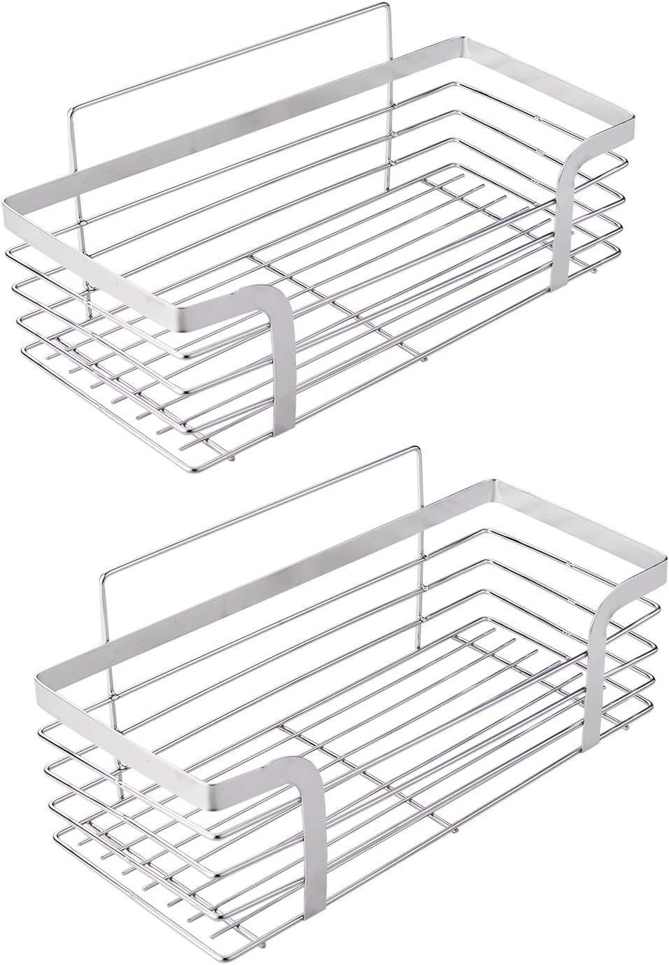 M34036A, étagère de douche, étagère de douche sans perçage, panier de douche suspendu, panier de douche en acier inoxydable, porte-savon, gris Silver