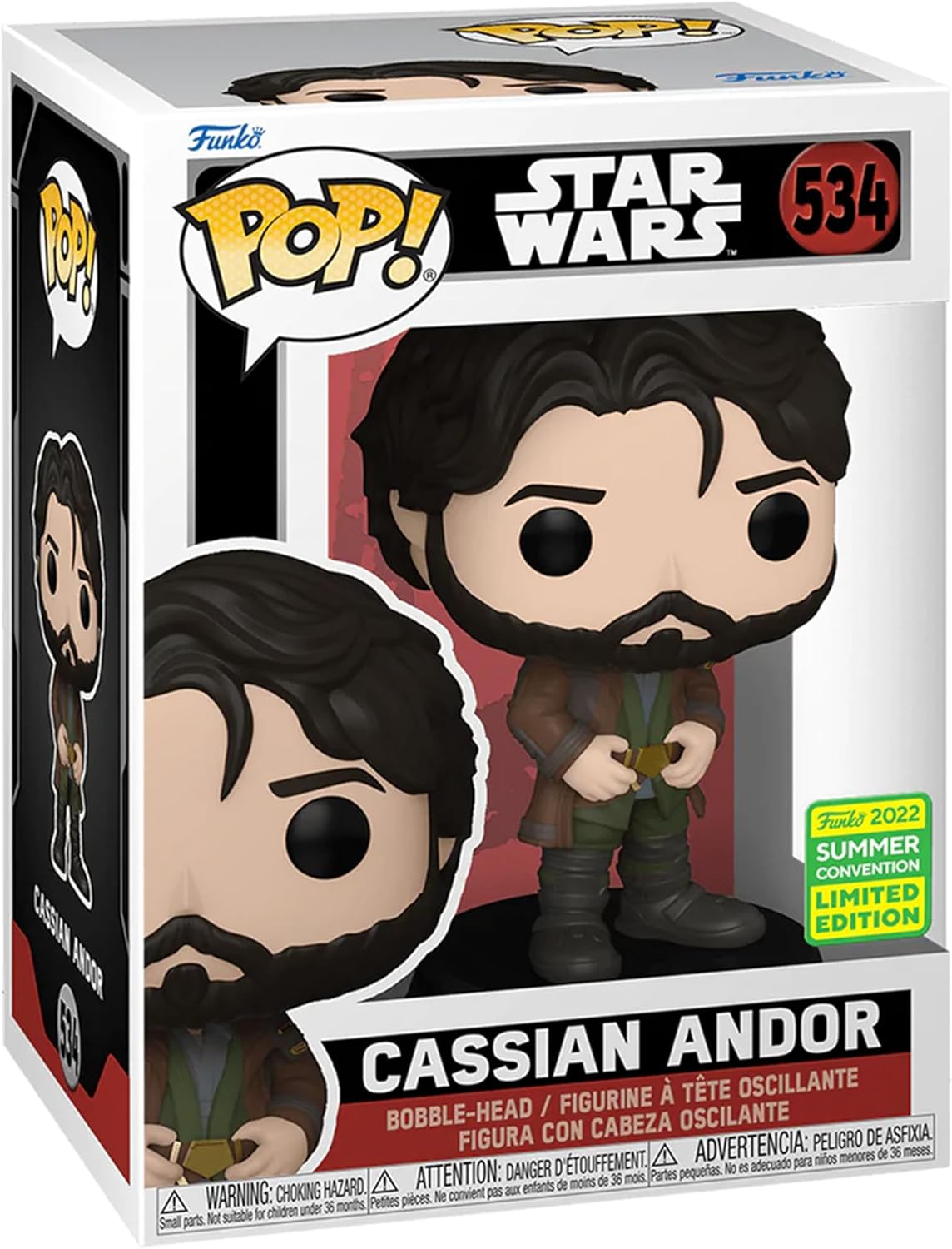 Pop! Star Wars : Cassian Andor Figurine en Vinyle #534-2022 édition limitée Convention d'été, Multicolore