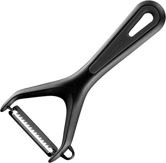 Couteau à Julienne, éplucheur de Légumes, Gentle, Lame en acier inoxydable grossièrement dentelée et emporte-pièce, Noir, 280522E1
