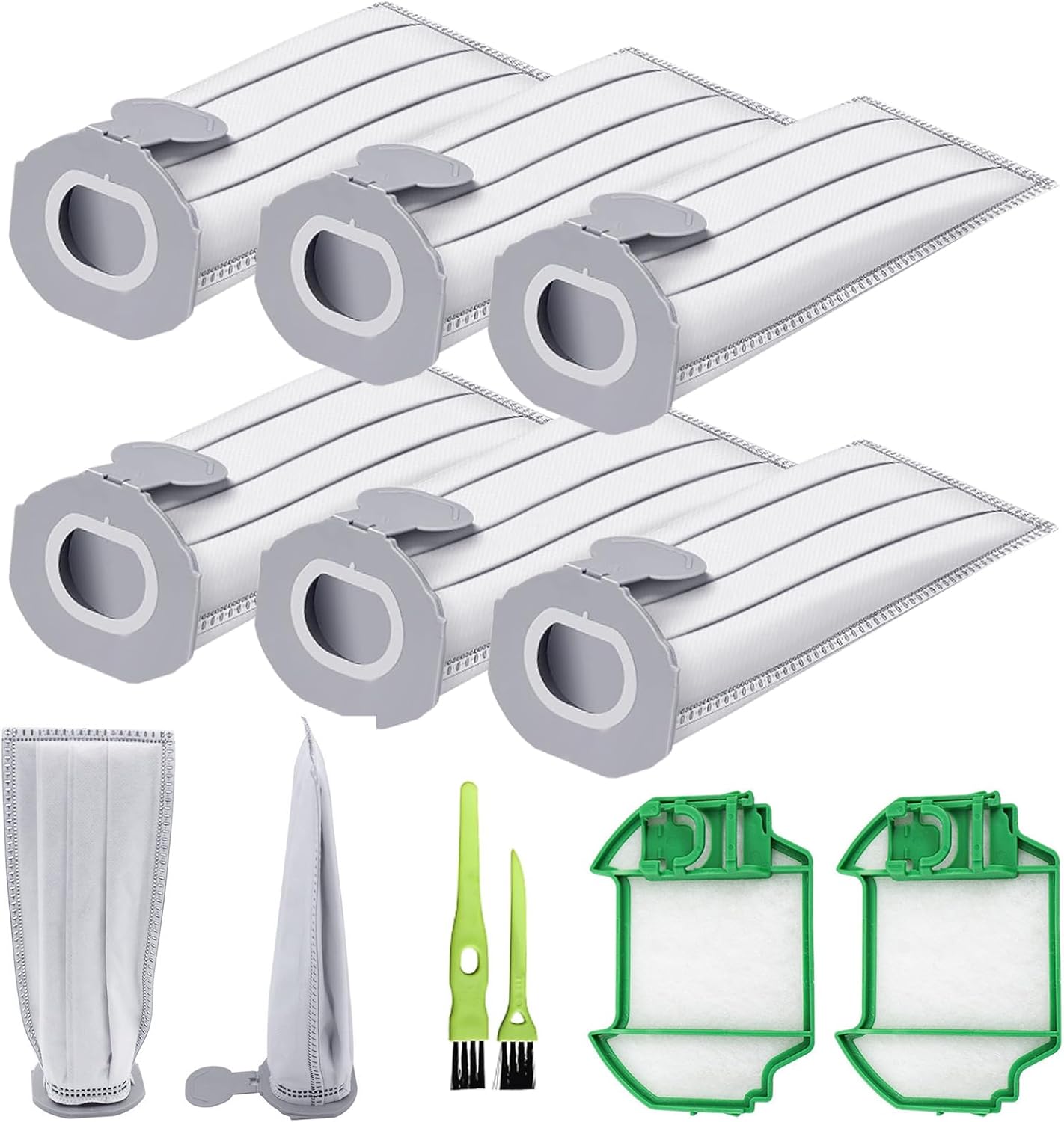 Lttorjf Lot de 6 aspirateurs pour Vorwerk Folletto VK7 FP7 + 2 filtres moteur + 2 brosses à dents, filtres à haute efficacité, faciles à remplacer, prolongent la durée de vie de l'aspirateur
