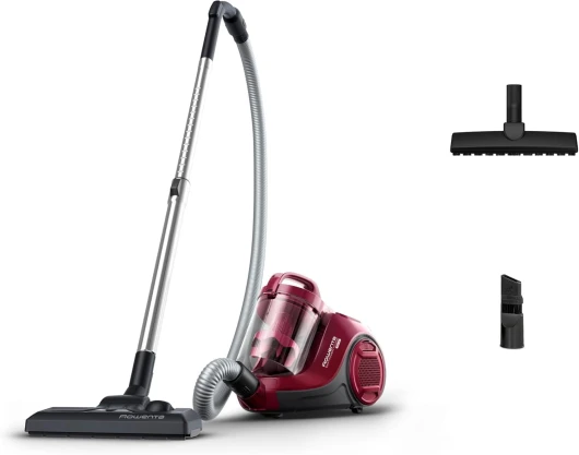 Swift Power Cyclonic Aspirateur sans sac, Capacité 1,2 L, Haute performance, Moteur basse consommation, Compact, Brosse parquet RO2933EA, Bordeaux