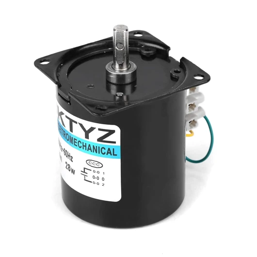 Moteur Synchrone 68KTYZ, Moteur électrique à Basse Vitesse AC 220V 28W, Moteur Synchrone à Couple élevé 28W CW/CCW pour Générateur de Bricolage (2,5 tours)