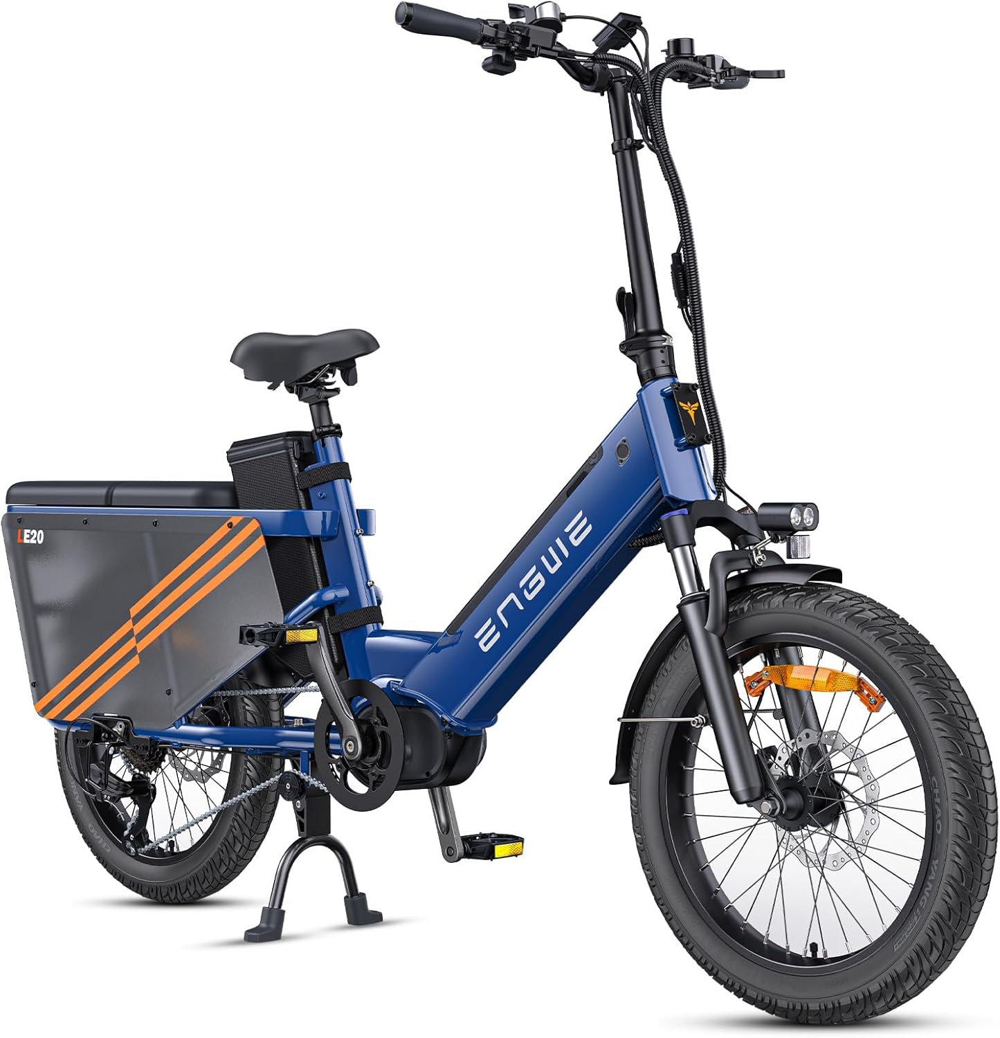 Velo Electrique pour Adultes, Vélo électrique avec 250W 100Nm Moteur Central, Ebike avec Suivi APP, vélo électrique 25KM/H avec 48V 19.2AH/38.4AH Batterie Amovible jusqu'à 180/350KM, LE20 Cargo Bleu 19.2AH A LE20 Standard