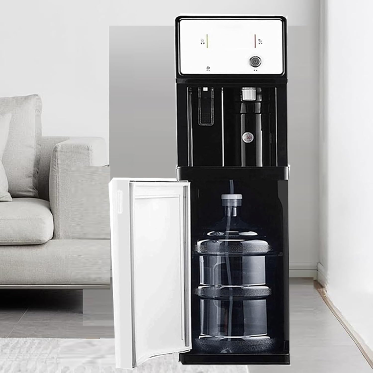 Distributeur d'eau élégant for la maison, machine de refroidissement élégante avec fonction de changement de bouteille facile, utilisation et nettoyage faciles, froid et chaud, idéal for l'eau réfrigé 31*31*105cm