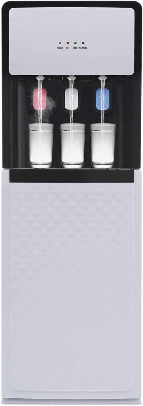 RjcdOPL Distributeur d'eau Froide/Chaude sur Pied, Fontaine à Eau Compatible avec Bonbonnes d'eau, Chauffage/Refroidissement Rapide, pour Bureaux, Maisons, Appartements, Hôtels