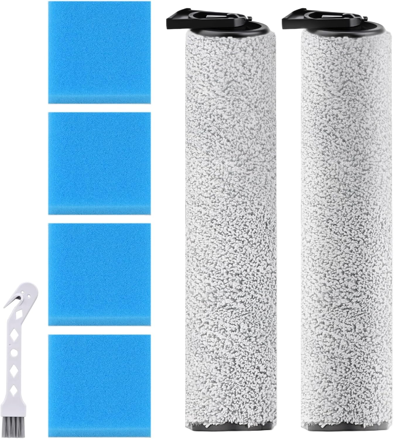 Attemart Brosse Principale à Filtre Kit d'accessoires pour Eureka NEW400, NEW400 Gen2 Pièces Détachées d'aspirateur Eau et Poussière, 2 Brosse Rouleau+4 Filtres en Coton+1 Brosse de Nettoyage,7 pièces